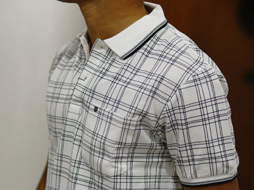 Black Checked on White