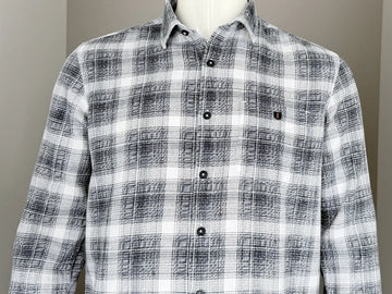 Navy Hairline Checked Smart Casual