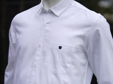 White Checked Smart Casual