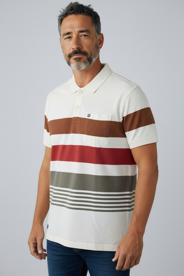 Brown Horizontal Line on Cream