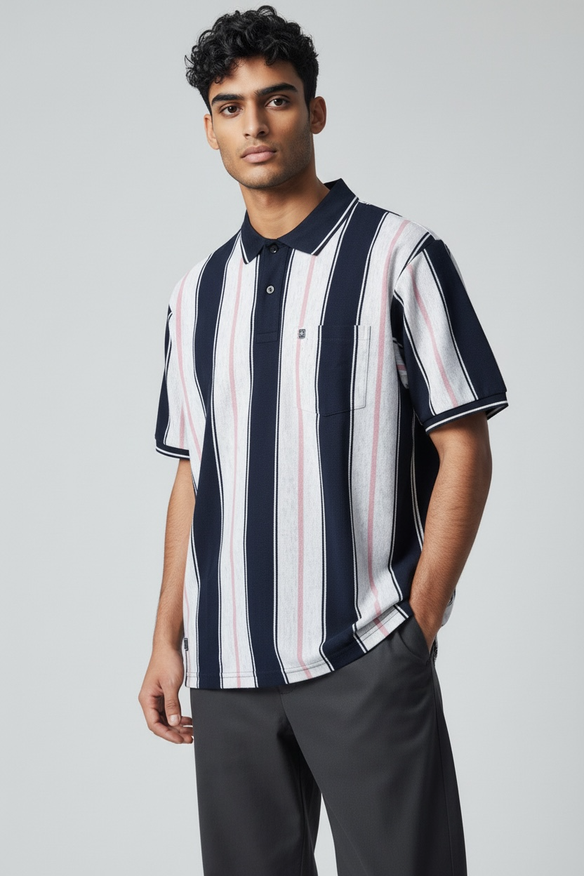 Peach Line on Greay Along With Black