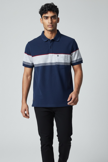 Navy Blue Ash With Red Stripe