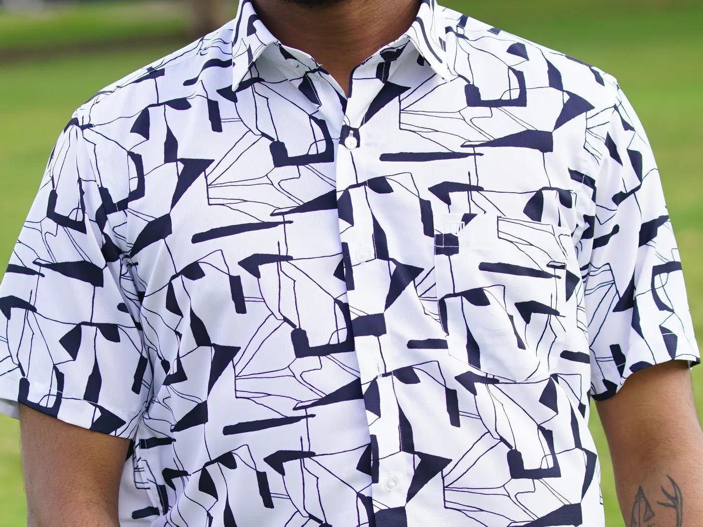 Black Random Prints on White Formal