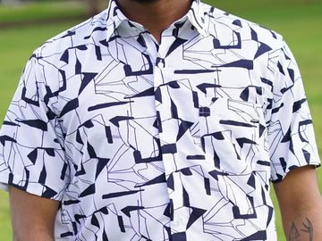 Black Random Prints on White Formal