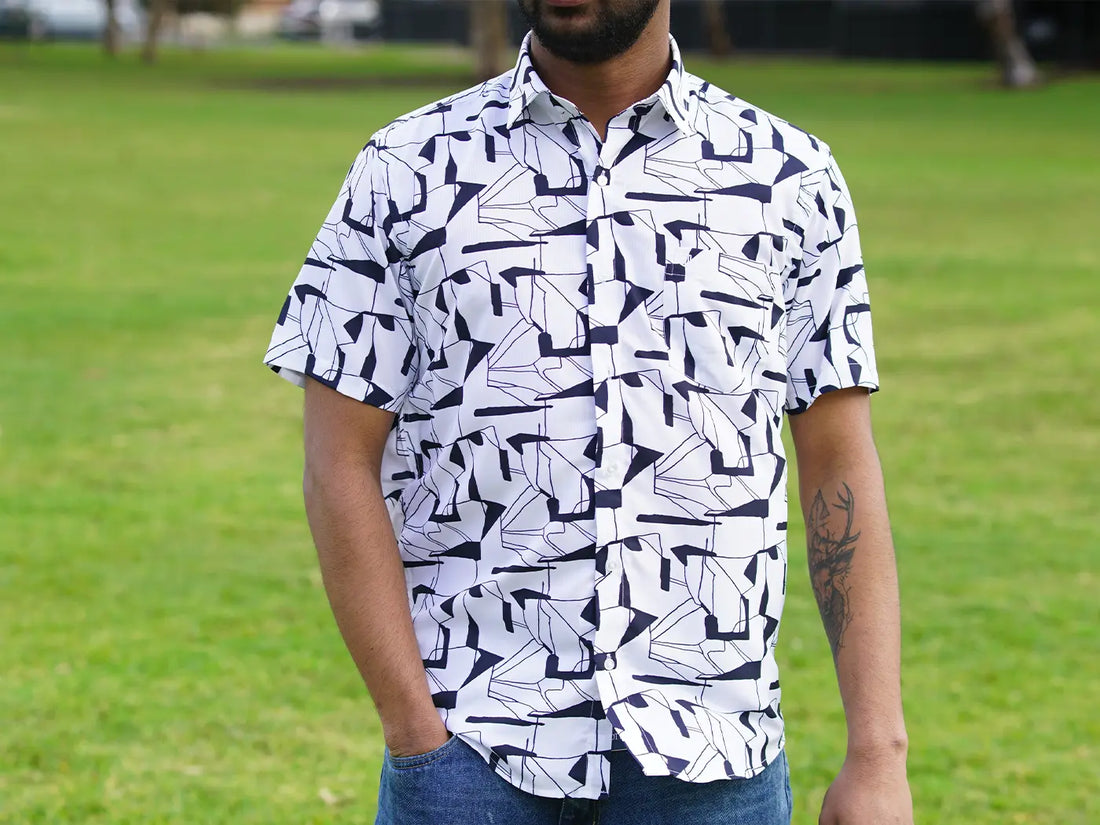 Black Random Prints on White Formal