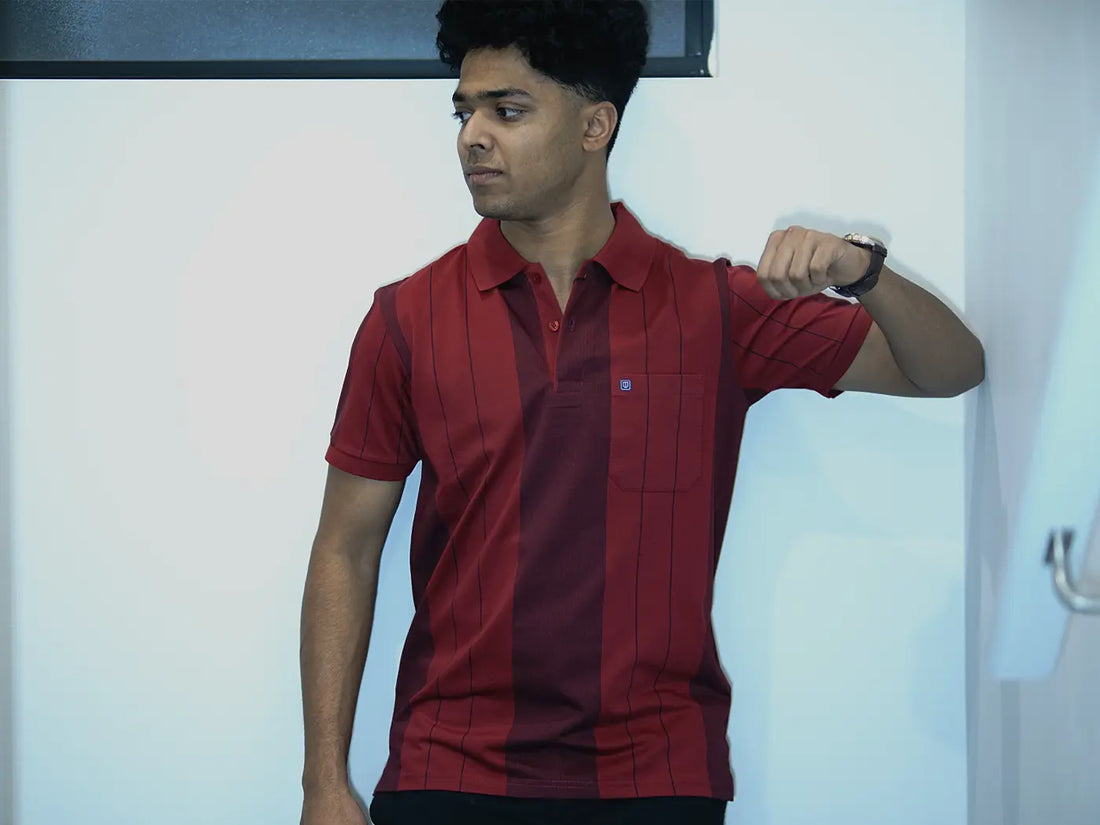 Black Stripes on Red Merchandise Cotton