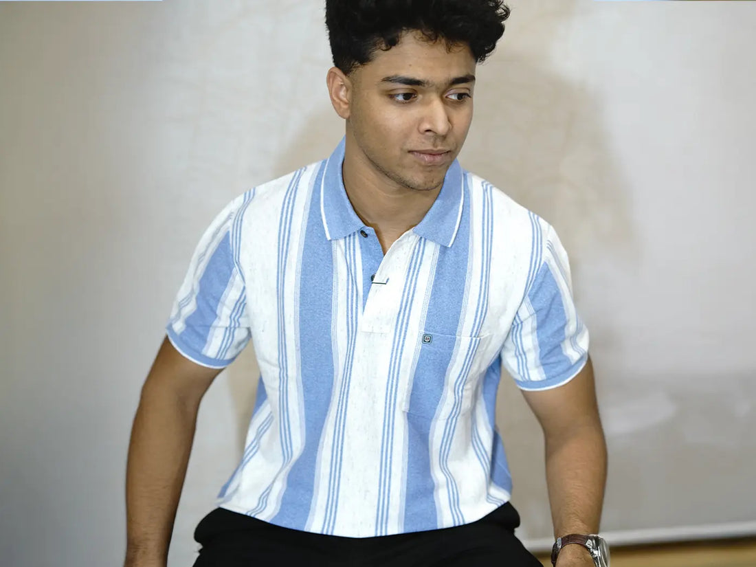 Blue and Grey Vertical Stripes