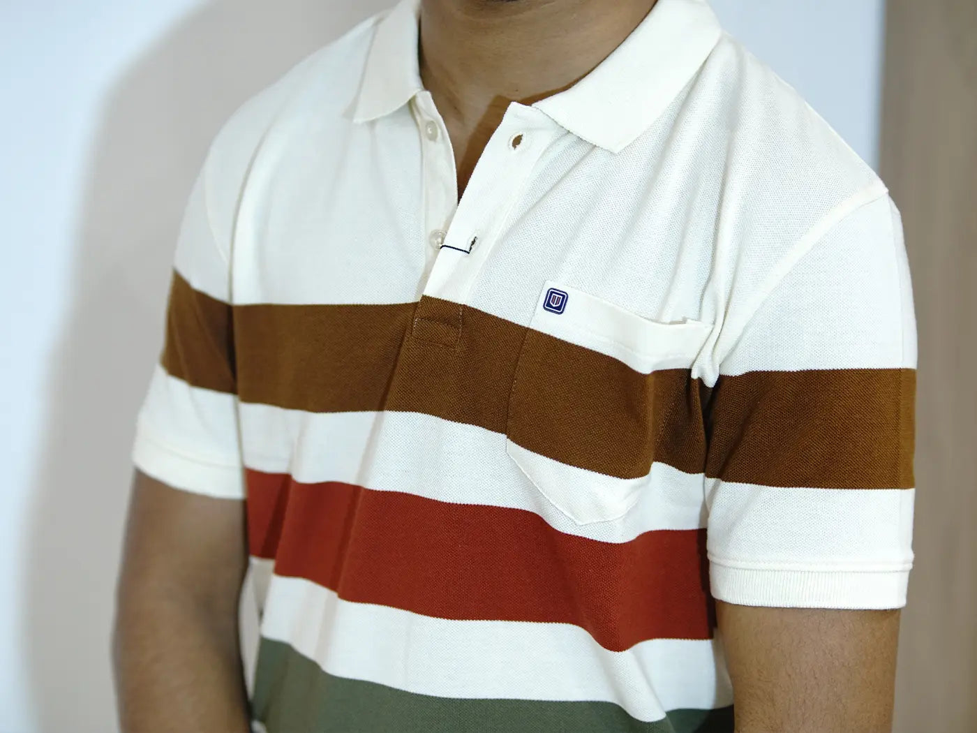 Brown Horizontal Line on Cream