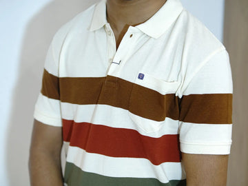 Brown Horizontal Line on Cream