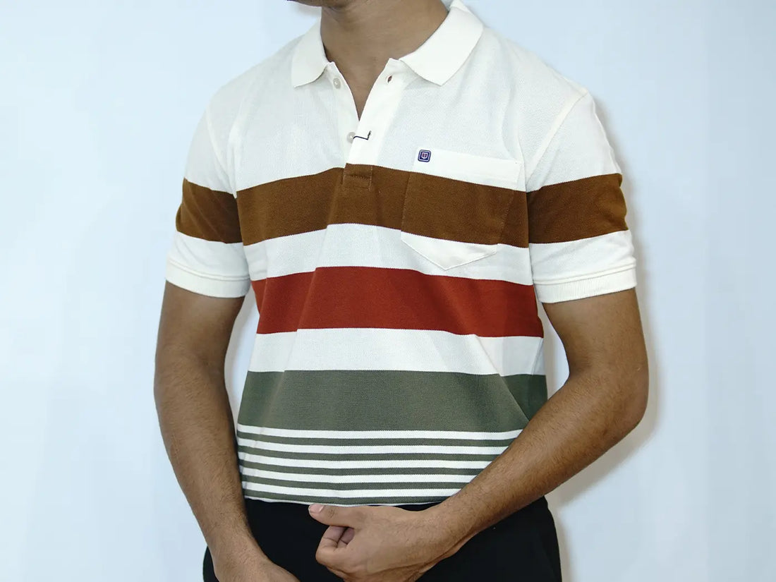 Brown Horizontal Line on Cream
