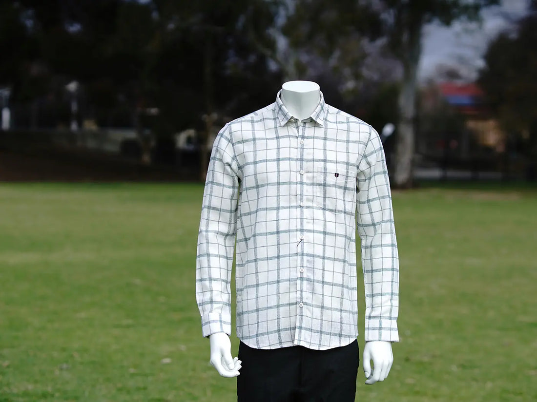 Classy Green Checked Smart Casual