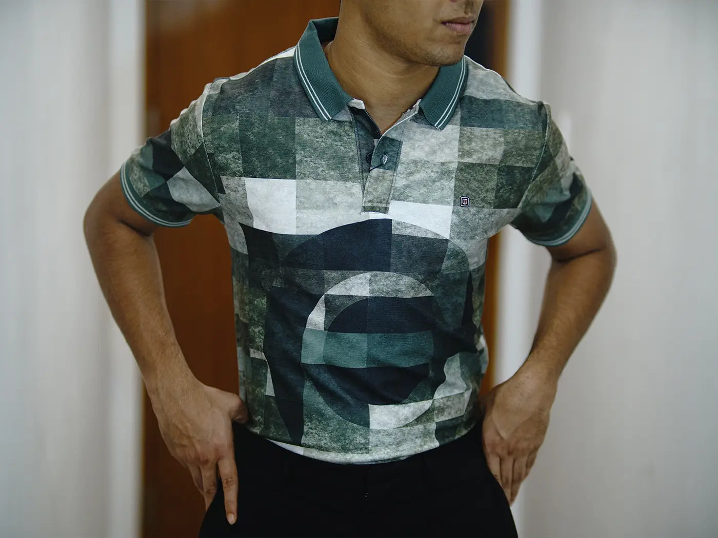 Green Checked Polo