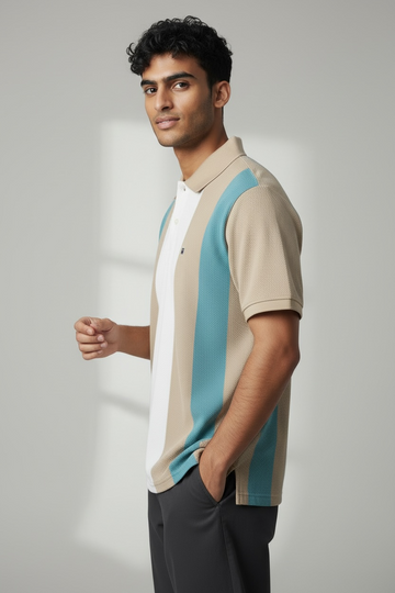 Brown and Light Blue on White