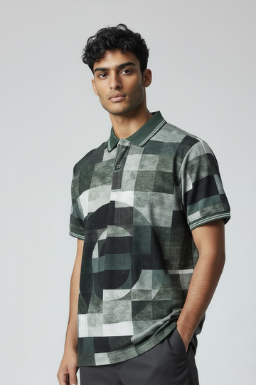 Green Checked Polo