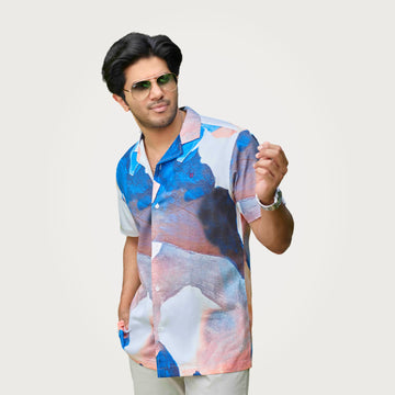 Multicolor Printed Cuban Collar Casual Shirt
