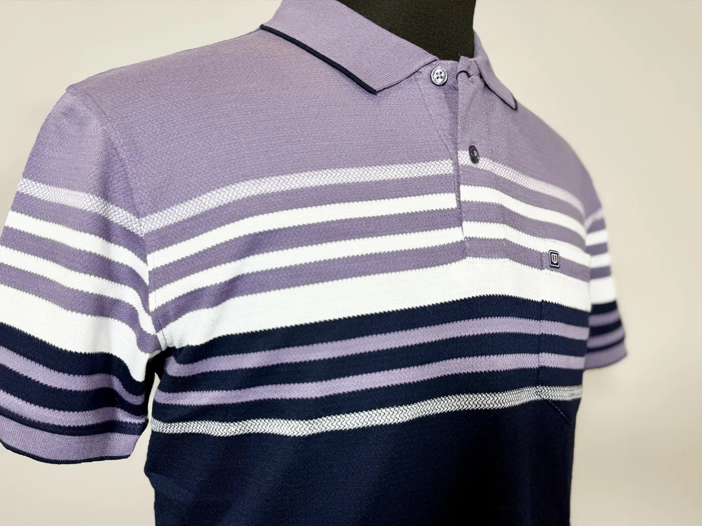White and Black Stripes on Purple