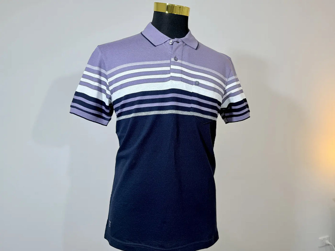 White and Black Stripes on Purple