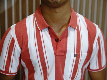 White And Red Vertical Lined