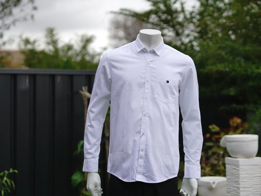 White Checked Smart Casual